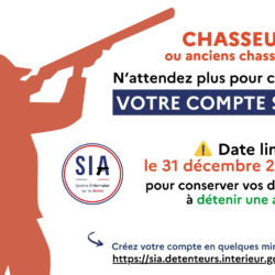 Campagne pour la création de compte SIA pour les détenteurs d’armes